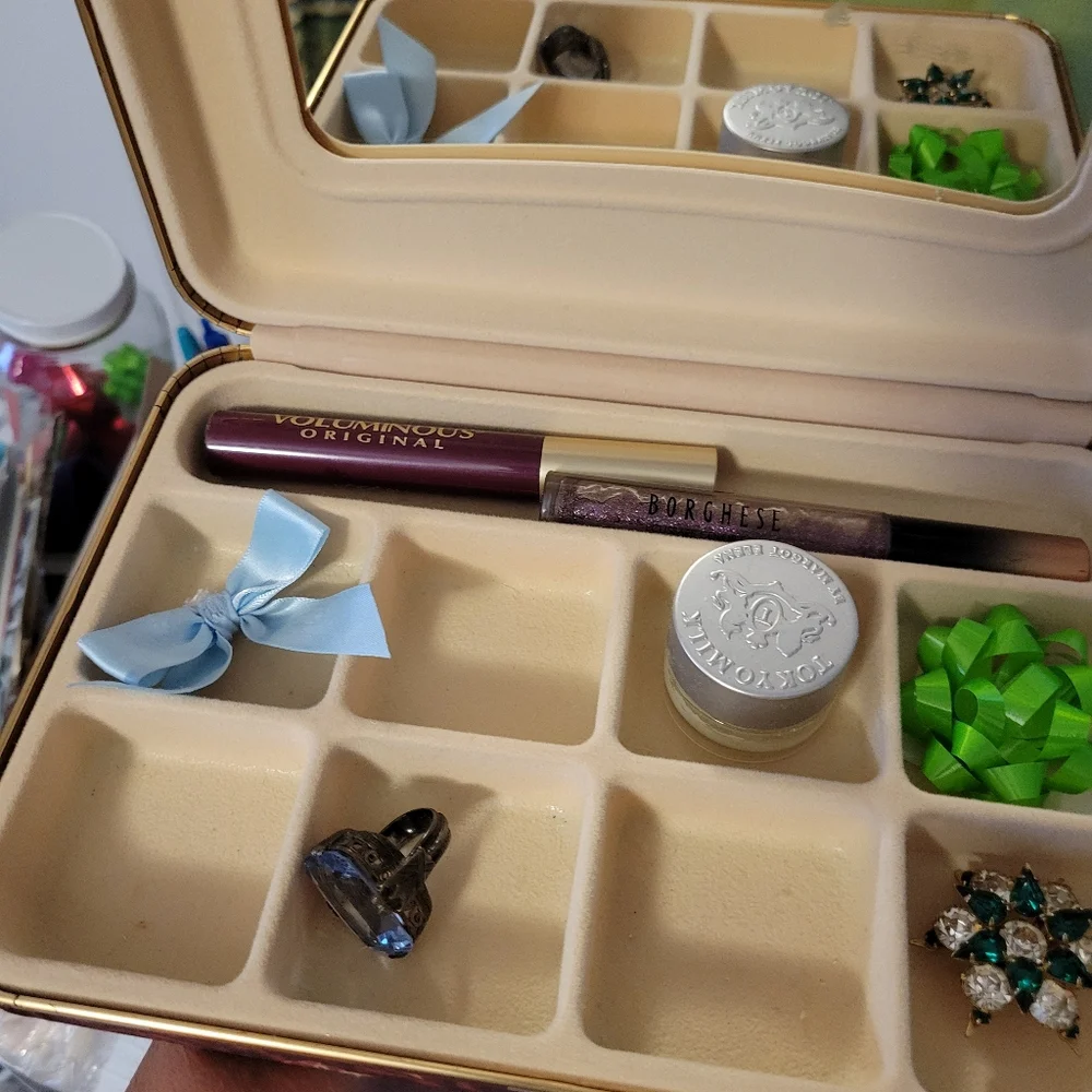 Jewelry Storage Organizer Case ~ Floral ~ Multi-Use ~ GUC ~ Travel ~ 90s - Y2K